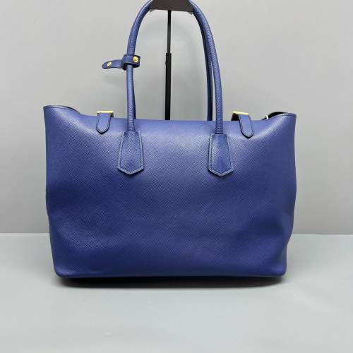 Prada Handbag Saffiano Calfskin Blue
