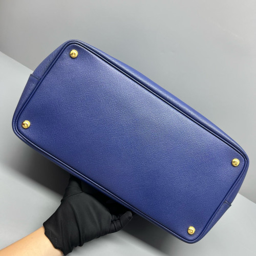 Prada Handbag Saffiano Calfskin Blue