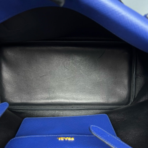 Prada Handbag Saffiano Calfskin Blue