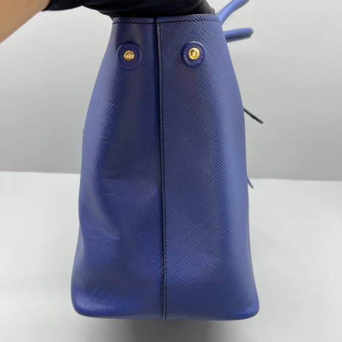 Prada Handbag Saffiano Calfskin Blue