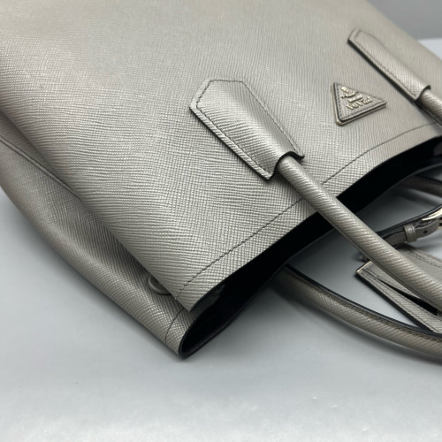 Prada Medium Double Bag Saffiano Calfskin Grey