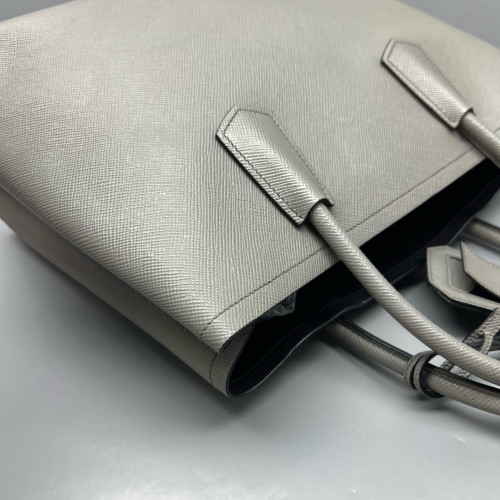 Prada Medium Double Bag Saffiano Calfskin Grey