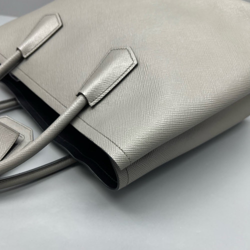 Prada Medium Double Bag Saffiano Calfskin Grey
