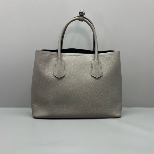 Prada Medium Double Bag Saffiano Calfskin Grey