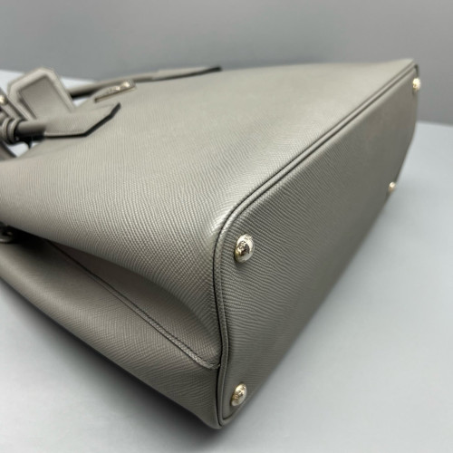 Prada Medium Double Bag Saffiano Calfskin Grey