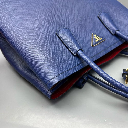 Prada Large Double Bag Saffiano Calfskin Royal Blue