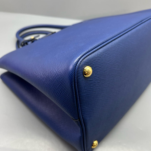 Prada Large Double Bag Saffiano Calfskin Royal Blue