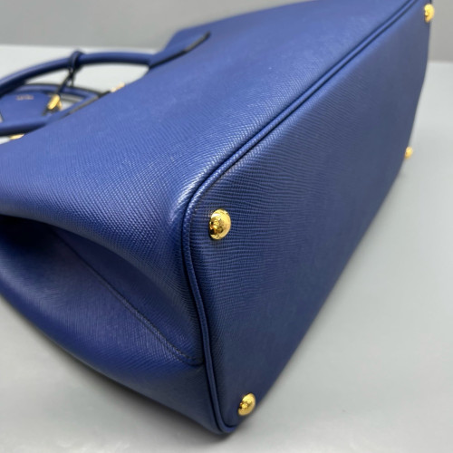 Prada Large Double Bag Saffiano Calfskin Royal Blue