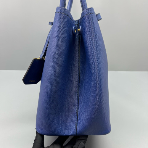Prada Large Double Bag Saffiano Calfskin Royal Blue