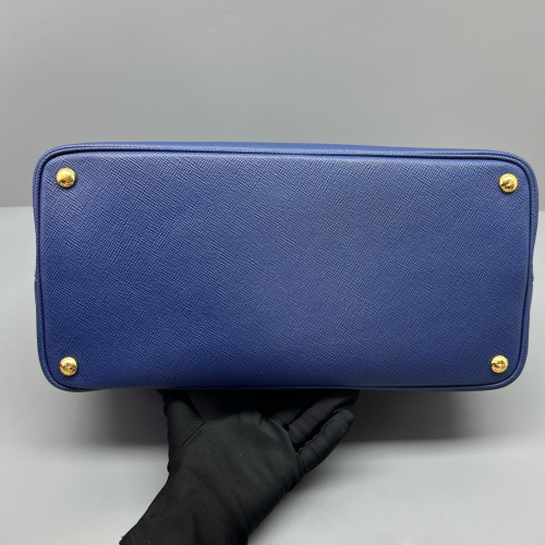 Prada Large Double Bag Saffiano Calfskin Royal Blue
