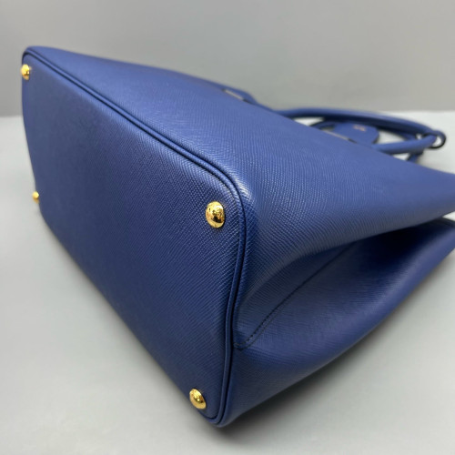 Prada Large Double Bag Saffiano Calfskin Royal Blue