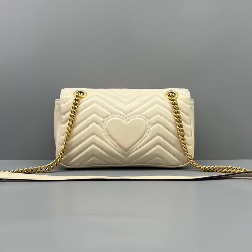 Gucci Chevron Small GG Marmont Calfskin Pale Gold