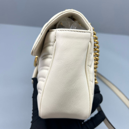Gucci Chevron Small GG Marmont Calfskin Pale Gold