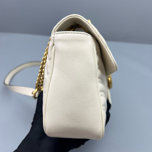 Gucci Chevron Small GG Marmont Calfskin Pale Gold