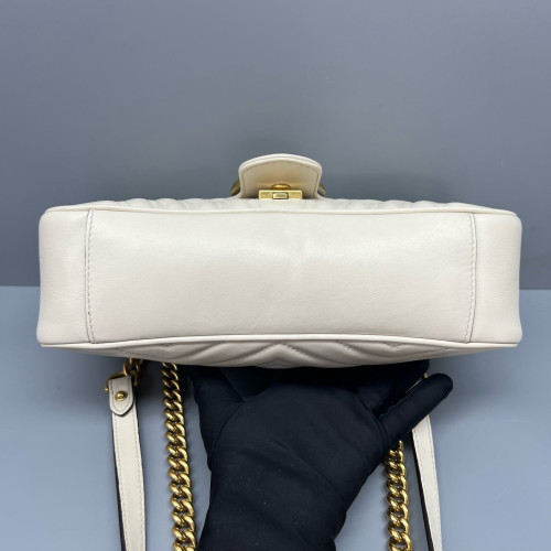 Gucci Chevron Small GG Marmont Calfskin Pale Gold