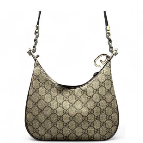 Gucci Web Shoulder Bag GG Supreme Monogram Beige Ebony
