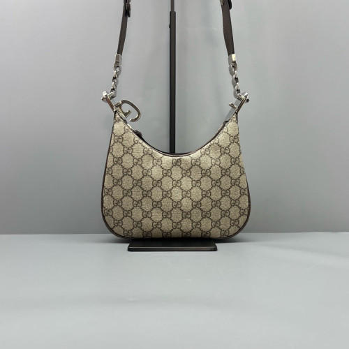 Gucci Web Shoulder Bag GG Supreme Monogram Beige Ebony