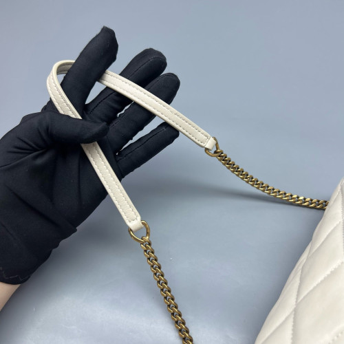 Yves Saint Laurent Sade Mini Tube Calfskin White