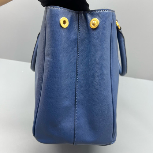 Prada Large Galleria Double Zip Tote Saffiano Calfskin Blue Prada Large Galleria Double Zip Tote Saffiano Calfskin Blue