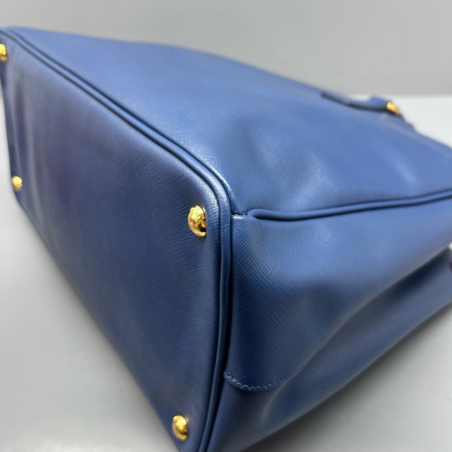 Prada Large Galleria Double Zip Tote Saffiano Calfskin Blue Prada Large Galleria Double Zip Tote Saffiano Calfskin Blue