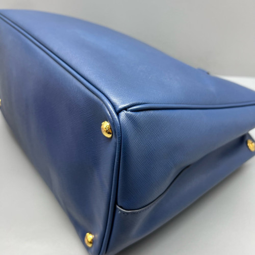 Prada Large Galleria Double Zip Tote Saffiano Calfskin Blue Prada Large Galleria Double Zip Tote Saffiano Calfskin Blue