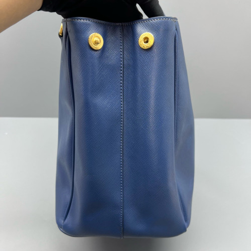 Prada Large Galleria Double Zip Tote Saffiano Calfskin Blue Prada Large Galleria Double Zip Tote Saffiano Calfskin Blue