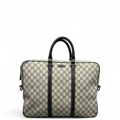 Gucci Briefcase GG Supreme Monogram Beige Black