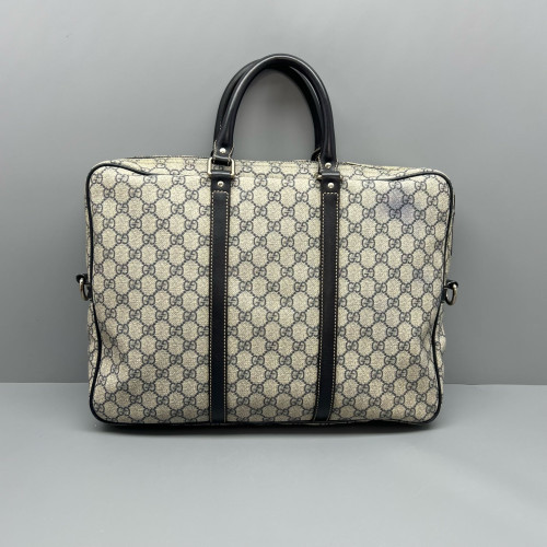 Gucci Briefcase GG Supreme Monogram Beige Black