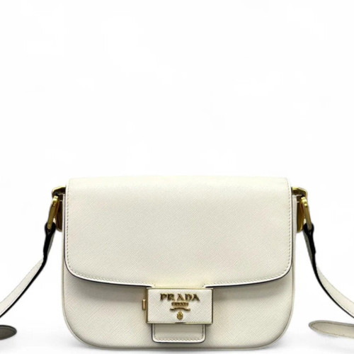 Prada Shoulder Bag Saffiano Calfskin White