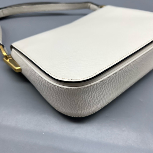 Prada Shoulder Bag Saffiano Calfskin White