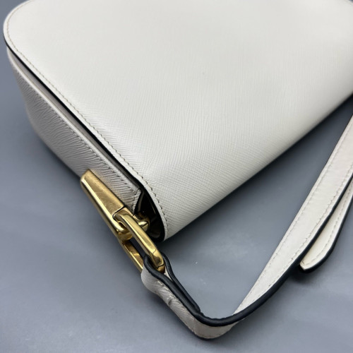 Prada Shoulder Bag Saffiano Calfskin White