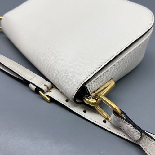 Prada Shoulder Bag Saffiano Calfskin White