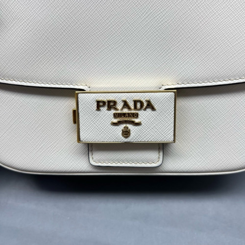 Prada Shoulder Bag Saffiano Calfskin White