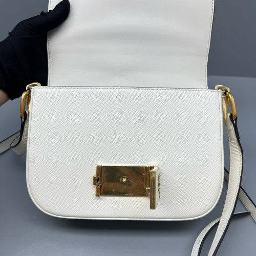 Prada Shoulder Bag Saffiano Calfskin White