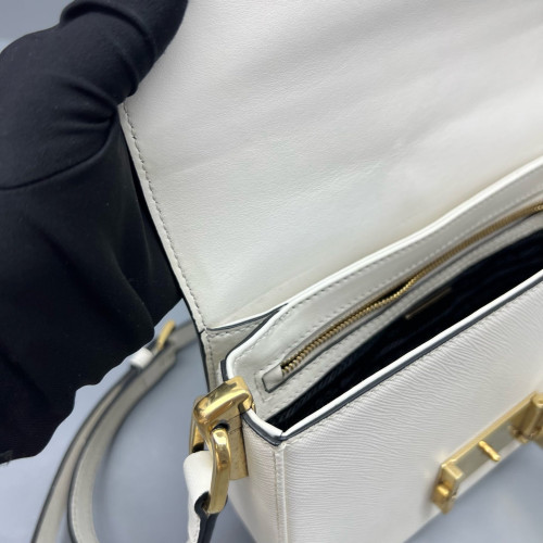 Prada Shoulder Bag Saffiano Calfskin White