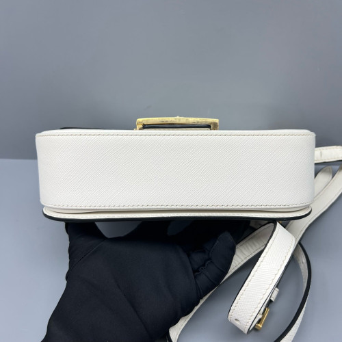 Prada Shoulder Bag Saffiano Calfskin White