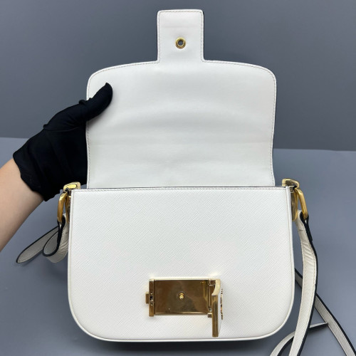 Prada Shoulder Bag Saffiano Calfskin White