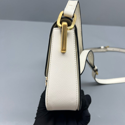 Prada Shoulder Bag Saffiano Calfskin White
