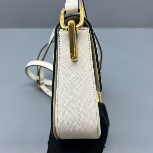 Prada Shoulder Bag Saffiano Calfskin White