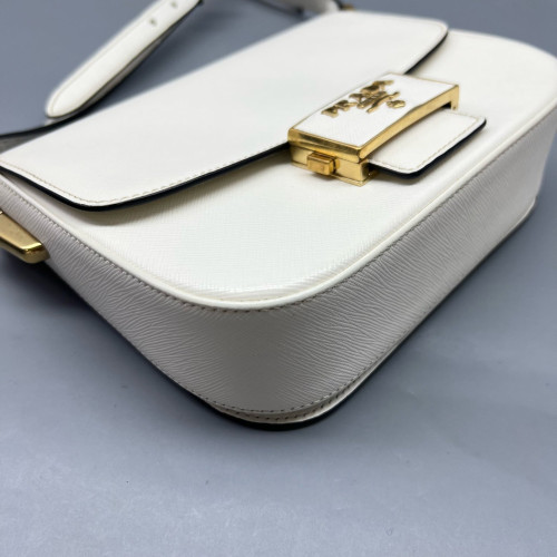 Prada Shoulder Bag Saffiano Calfskin White