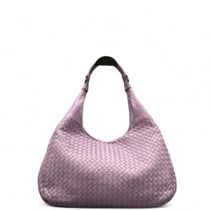 Bottega Veneta Medium Campana Hobo Calfskin Intrecciato Lilac Mauve
