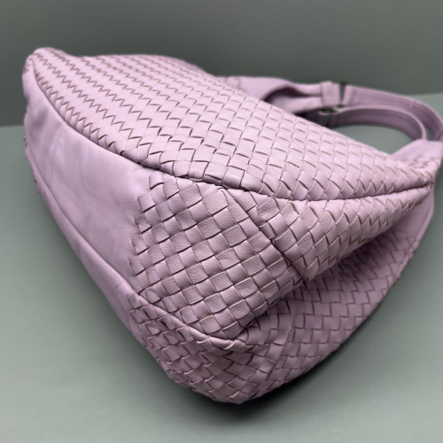 Bottega Veneta Medium Campana Hobo Calfskin Intrecciato Lilac Mauve