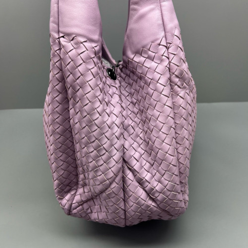 Bottega Veneta Medium Campana Hobo Calfskin Intrecciato Lilac Mauve