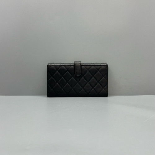 Chanel Quilted Continental Wallet Calfskin Black
