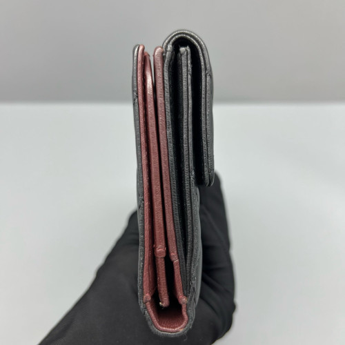 Chanel Quilted Continental Wallet Calfskin Black