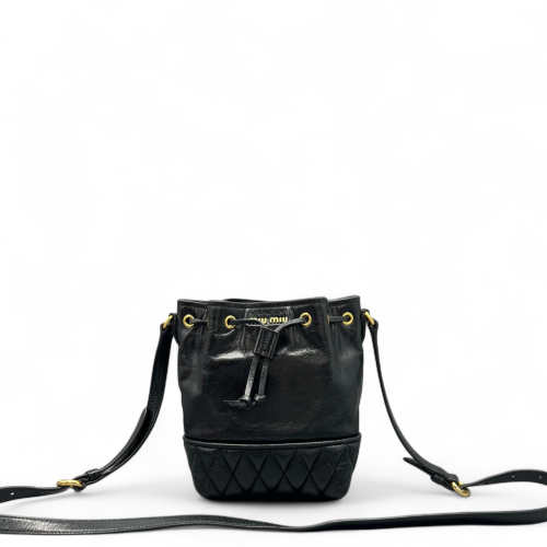 Miu Miu Bucket Pull Up Leather Black