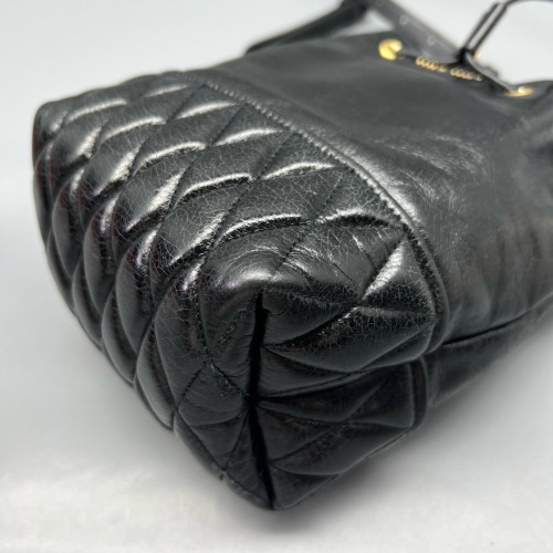 Miu Miu Bucket Pull Up Leather Black