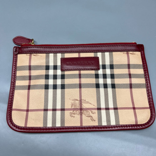 Burberry Small Canterbury Tote Haymarket Check Beige Red Black