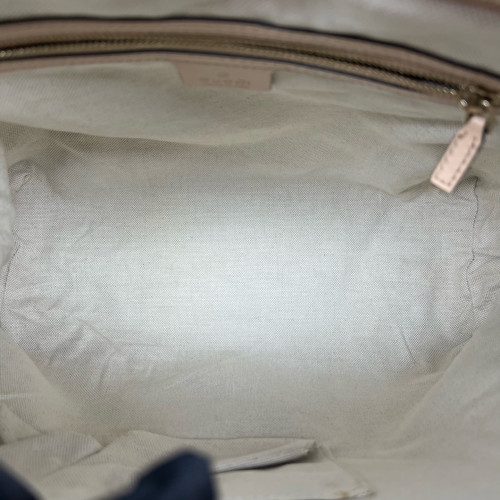 Gucci Web Shoulder Bag GG Supreme Monogram Calfskin Beige Green White