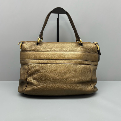 Gucci Buckle Tote Bag Grained Calfskin Gold